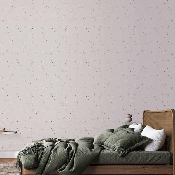 Tappezzeria murale - Star Map - Delicate Constellations in Warm Shades