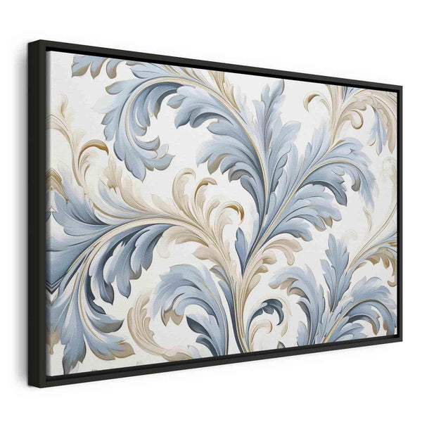 Quadro - Baroque Ornaments in Light Cream-Blue Hues