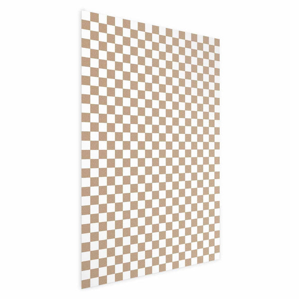 Poster - Geometry and Browns - a chessboard pattern in neutral shades