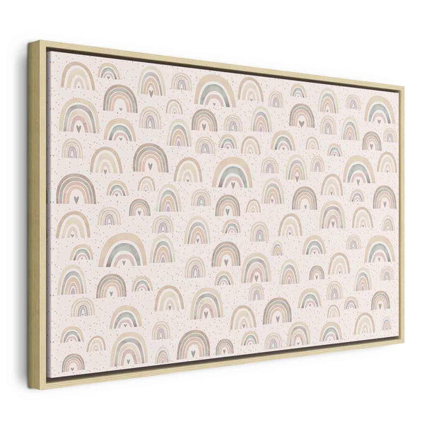 Quadro - Spring - Pastel Rainbows with Hearts on a Rainy Day