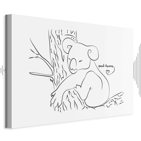 Quadro - Quiet Charm of Nature (1-part) - Sleeping Koala in Black and White