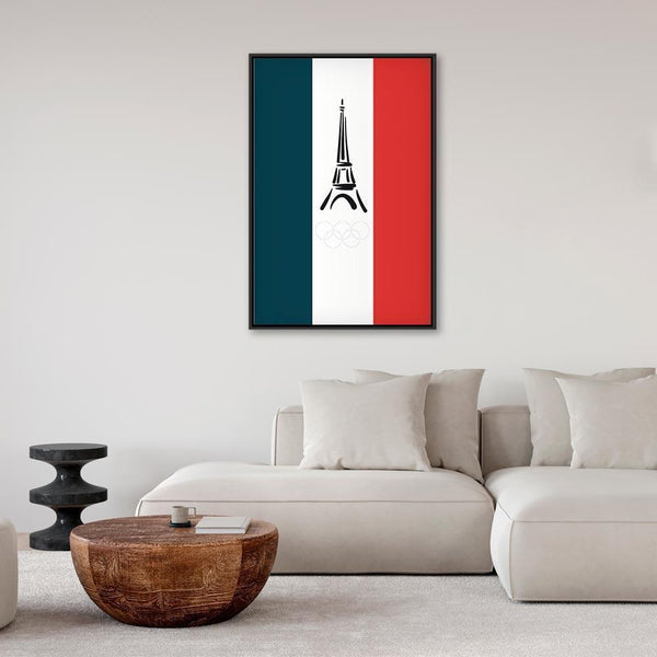 Quadro - French Flag With Graphic Eiffel Tower