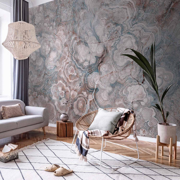 Carta da parati - Marble Flowers - Natural Stone Structures in Pastel Colours