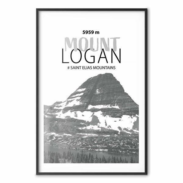 Poster - The majestic Mount Logan mountain peak, crown of mountains, mountain landscape