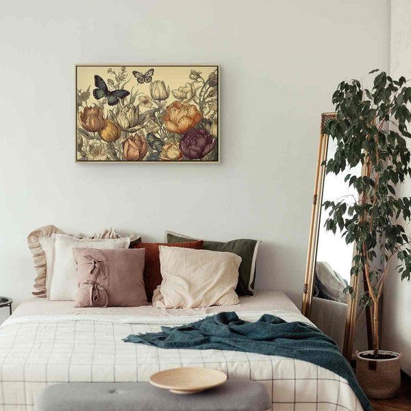 Quadro - Colourful tulips on a cream background