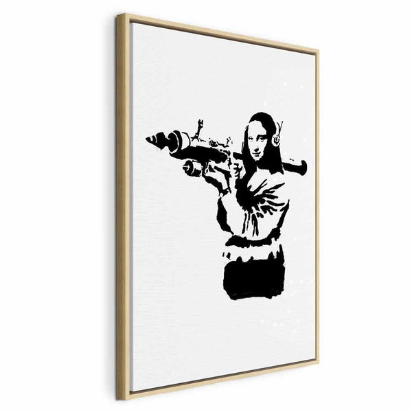 Quadro - Banksy Mona Lisa with Rocket Launcher (1 Part) Vertical
