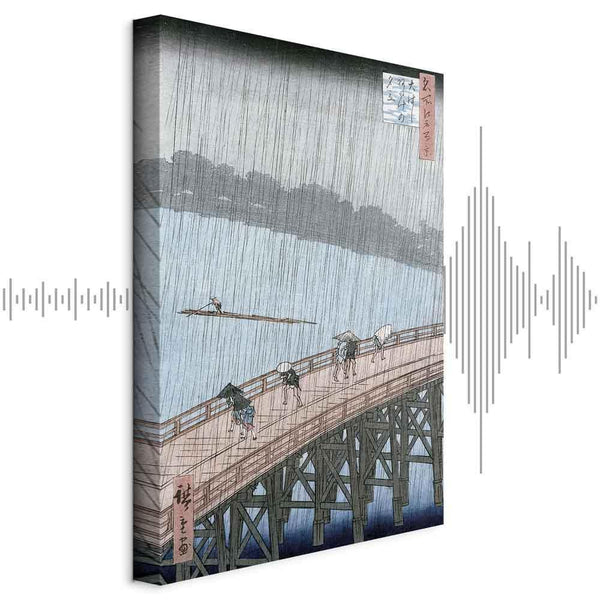Quadro - Utagawa Hiroshige – Sudden Shower over Shin-Ohashi Bridge and Atake
