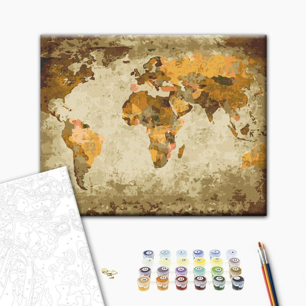 Quadro fai da te - Brown World Map