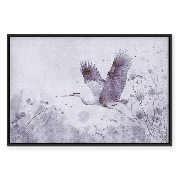 Quadro - Majestic flight - a crane in flight in monochrome