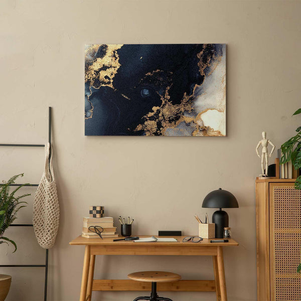 Quadro - Marble and navy blue – abstract textured pattern inspired by the starry sky