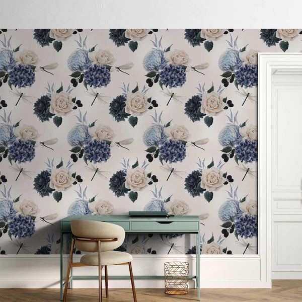 Tappezzeria murale - Roses and Hydrangeas