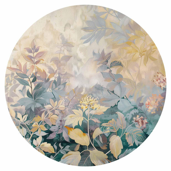 Carta da parati rotonda - Tapestry pattern with colourful flowers