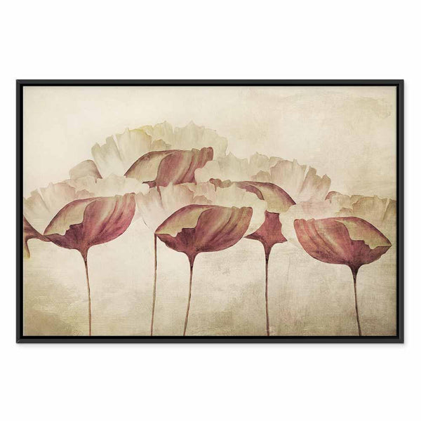 Quadro - Flowers in Beige (1 Part) Wide