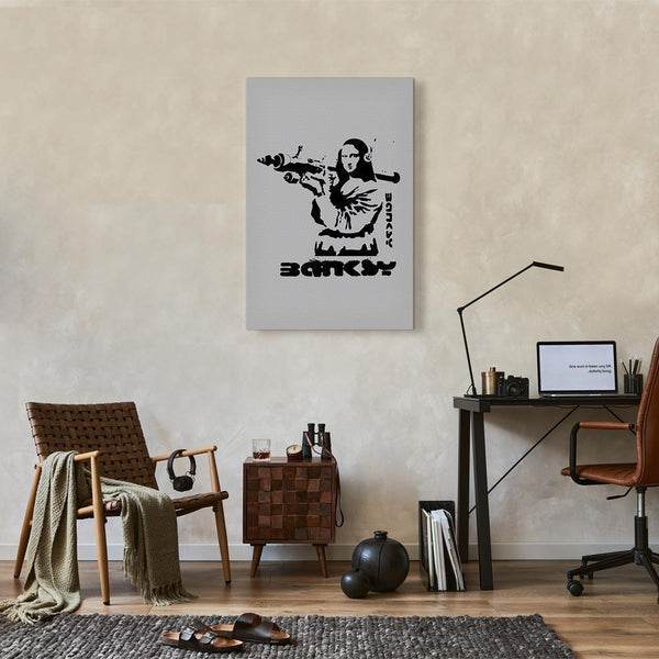 Quadro - Contrast Duel (1-part) - Banksy on Mural with Mona Lisa