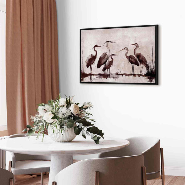 Quadro - Herons painted with ink