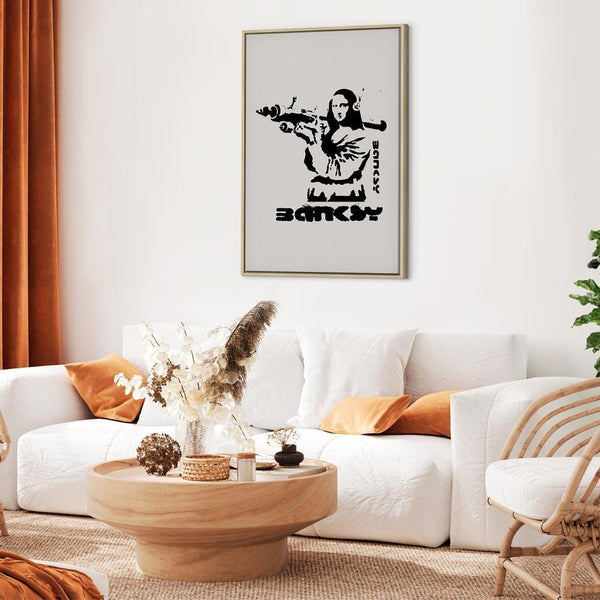 Quadro - Contrast Duel (1-part) - Banksy on Mural with Mona Lisa