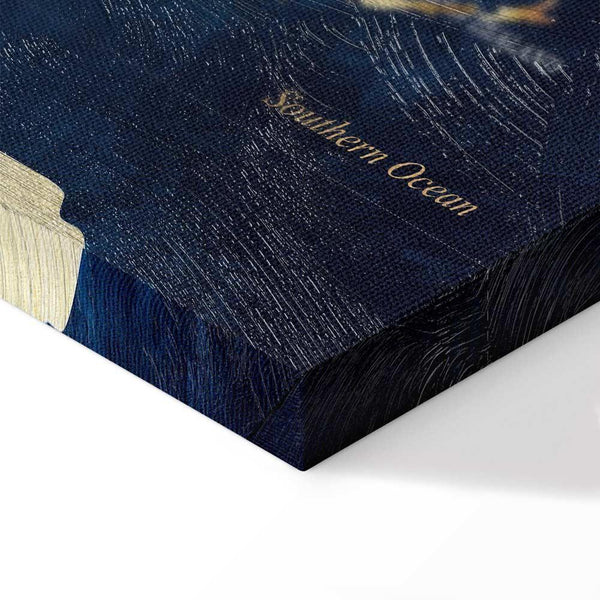 Quadro - World Map: The Dark Blue Depths