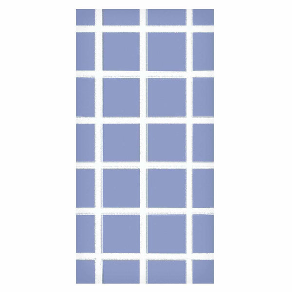 Tappezzeria murale - Lines and Symmetry - Expressive White Grid on a Blue Background