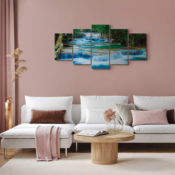 Quadro - Blue Waterfall in Kanchanaburi, Thailand