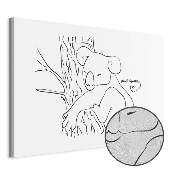 Quadro - Quiet Charm of Nature (1-part) - Sleeping Koala in Black and White