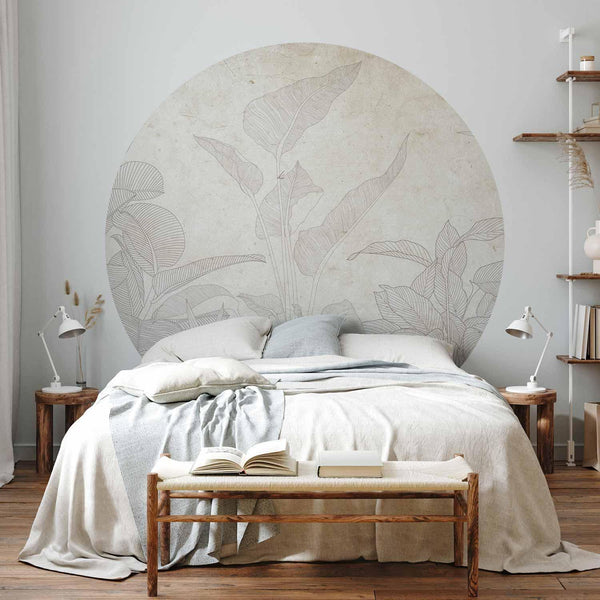 Carta da parati rotonda - Subtle exotic plants