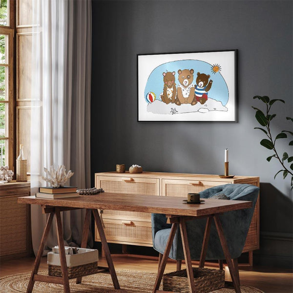 Quadro - Teddy Bears on the Beach (1 Part) Wide
