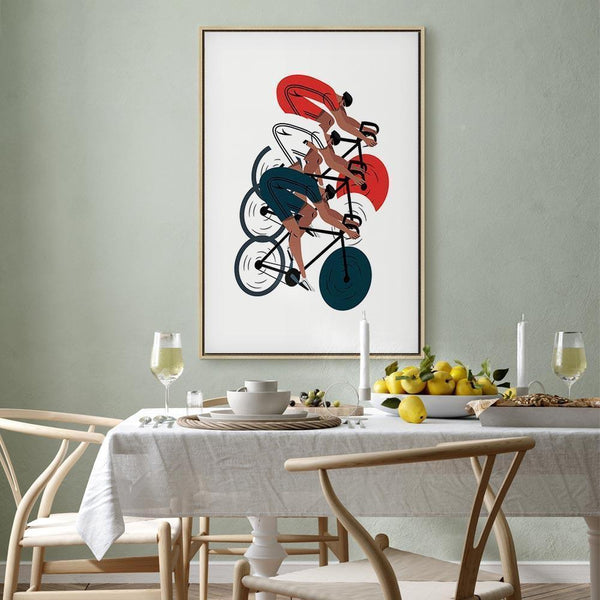 Quadro - Cycling Race Competitors on a Light Background - Illustration