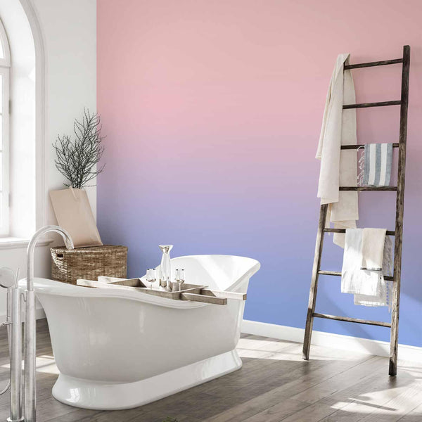 Carta da parati - Pink Dawn - Gradient Background from Pink to Cool Blue