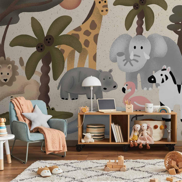Carta da parati - Children's Africa - Animals With Simple Shapes