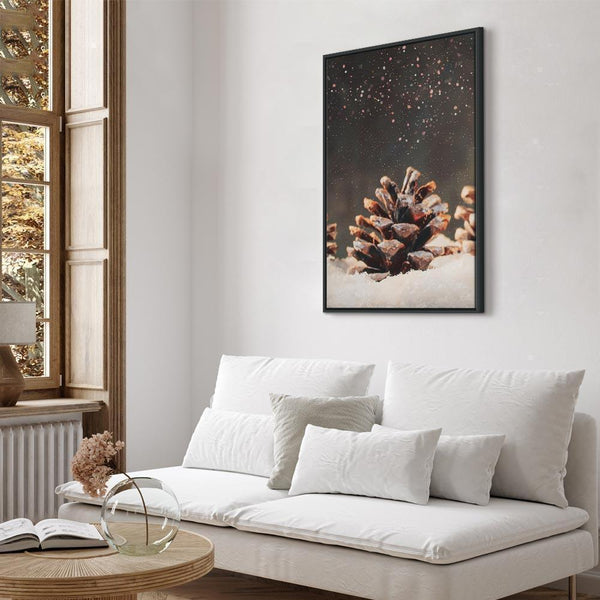 Quadro - Winter Pine Cone (1 Part) Vertical