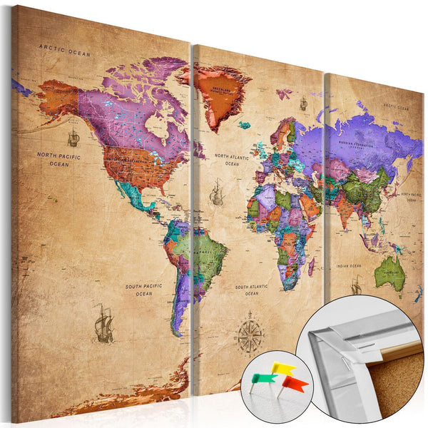 Quadro di sughero - Colourful Travels (3 Parts)