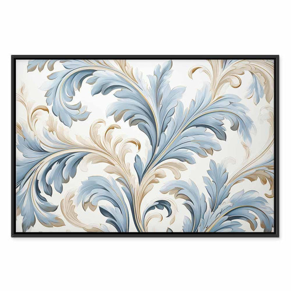 Quadro - Baroque Ornaments in Light Cream-Blue Hues