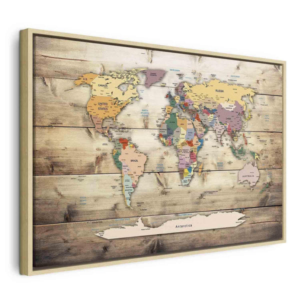 Quadro - World Map: Colourful Continents