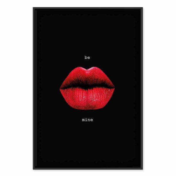 Quadro - Red Lips (1-part) - Black Background with English Text