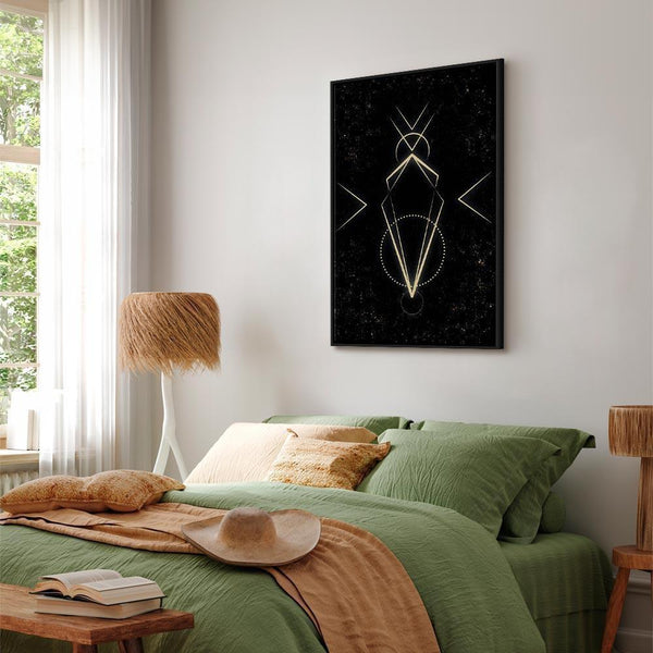 Quadro - Symmetry of Shapes (1-part) - Graphic Motif in Black Shade