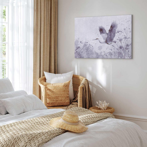 Quadro - Majestic flight - a crane in flight in monochrome