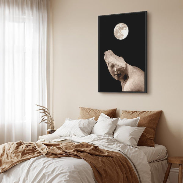 Quadro - Moon and Statue (1 Part) Vertical
