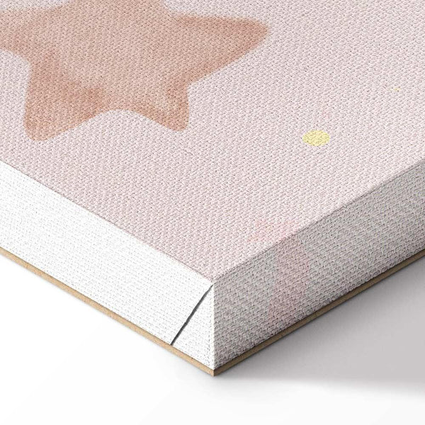 Quadro - Joyful Sky - Yellow Cheerful Stars with a Rainbow Against the Phases of the Moon in a Light Beige Sky Hue