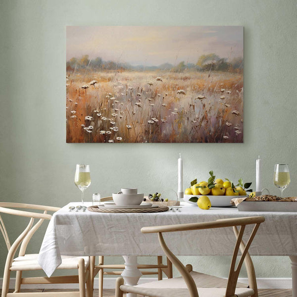 Quadro - Impressionist meadow – field landscape in a pastel colour palette