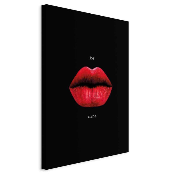 Quadro - Red Lips (1-part) - Black Background with English Text