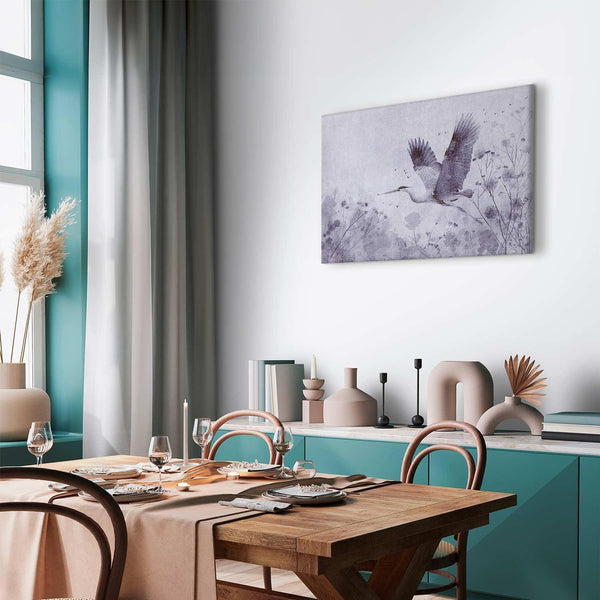 Quadro - Majestic flight - a crane in flight in monochrome