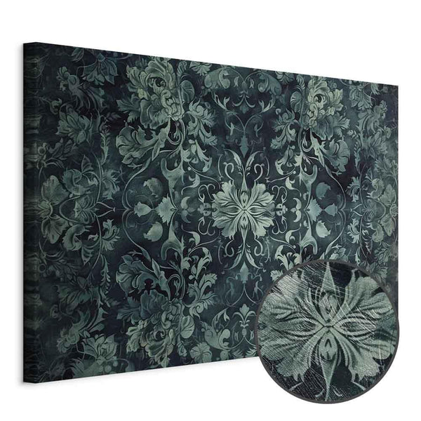 Quadro - Oriental Pattern Carpet: Emerald Ornaments and Worn Patterns