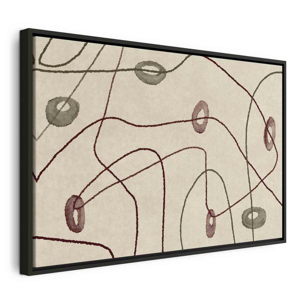 Quadro - Lines and shapes – bead labyrinth on a pale washed background