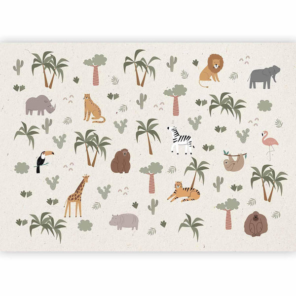 Carta da parati - African Composition - Animals for the Children's Room on a Paper Background