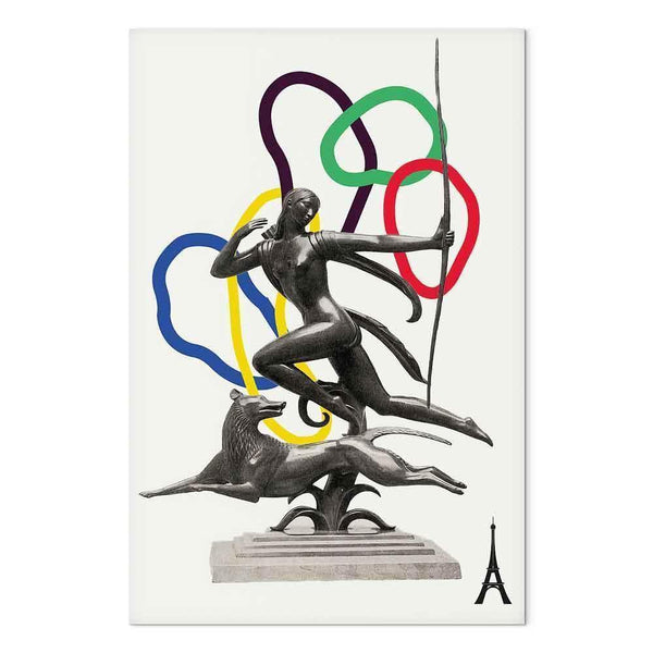 Quadro - Woman With Dog - Illustration