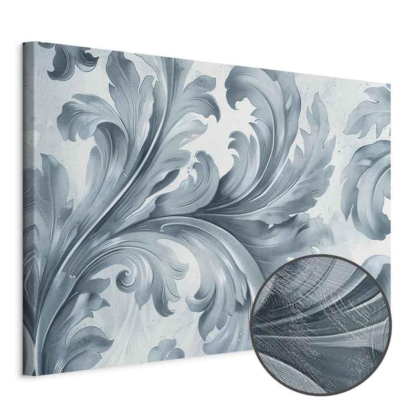 Quadro - Stone Baroque Ornaments in Light Shades of Gray-Blue