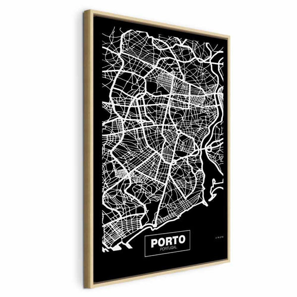 Quadro - Negative Map: Porto (1 Part) Vertical
