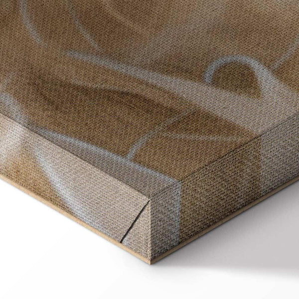 Quadro - Floral Ornaments Carved in Delicate Sepia and Brown Shades