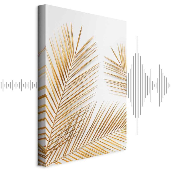 Quadro - Golden Palm Leaves (1 Part) Vertical
