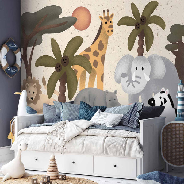 Carta da parati - Children's Africa - Animals With Simple Shapes
